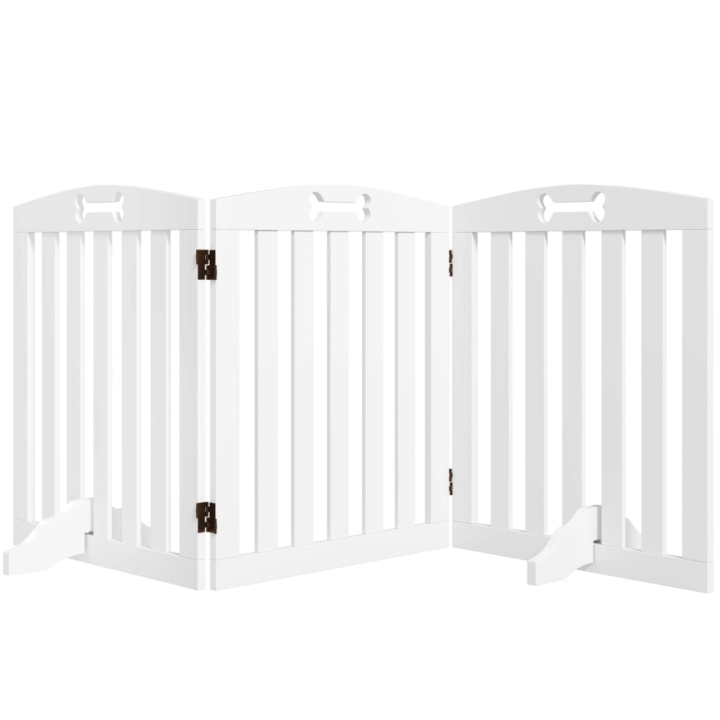 Barriera per cani pieghevole ¨C zephmum ¨C bianco 155x30x61 cm