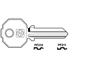CHIAVI PER CILINDRI PREFER 5 SPINE GRANDI- - PF211 SX - 10 pezzi SILCA
