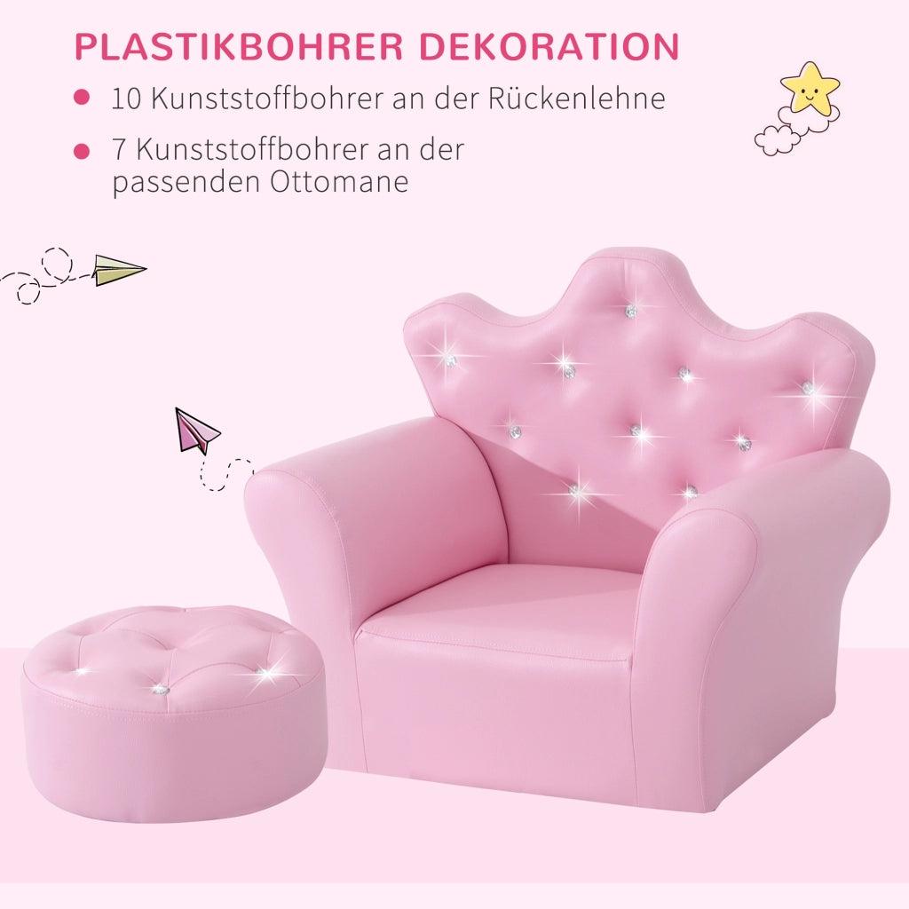 Divano 2 posti con pouf ¨C Minimal ¨C rosa