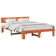 Letto matrimoniale | Letto per adulti | Struttura del letto Marrone cerato 140 x 200 cm Pino massello