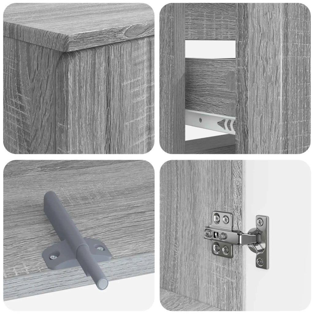 Set di Mobili da Bagno da 4 Pezzi ZWOLLE Sonoma grigio 3417924