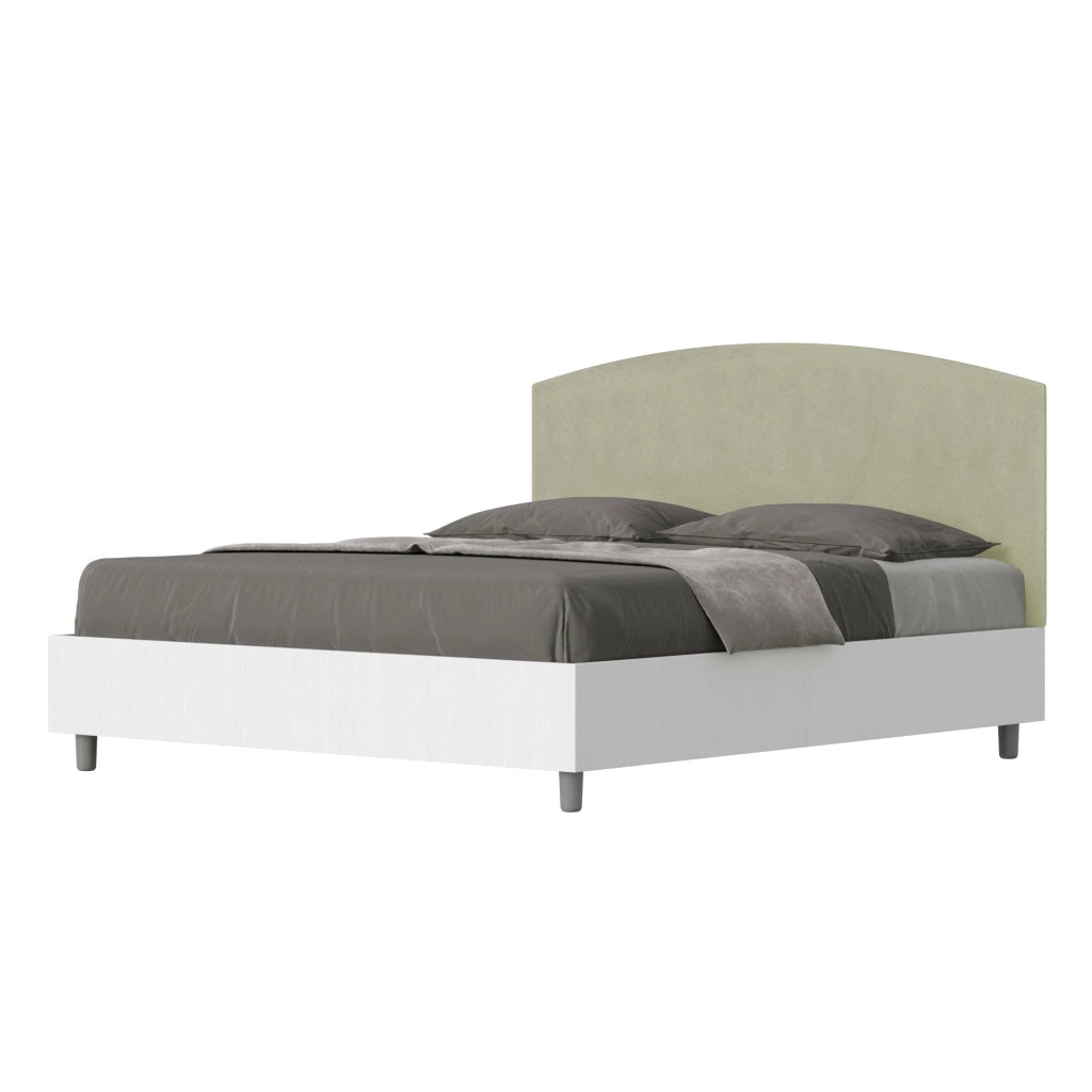 Letto Matrimoniale 160x200 cm con Rete e Contenitore Antilia Tè verde