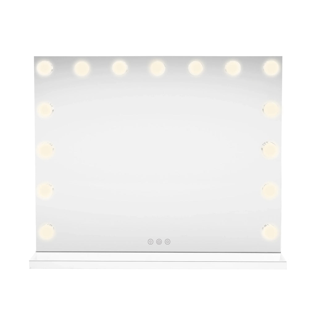 Specchio LED Hollywood 58cm, 3 Luci, BT, USB, 10x Zoom, Dimmer