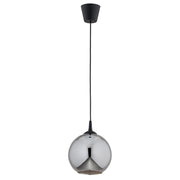Lampada a sospensione Daxia sfera vetro nero E27 Ø20