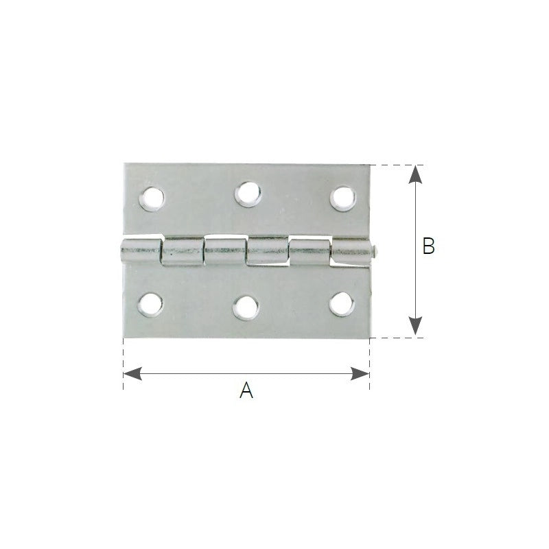 CERNIERA INOX A LIBRETTO mm. 40x40 HINGES MM.80x50