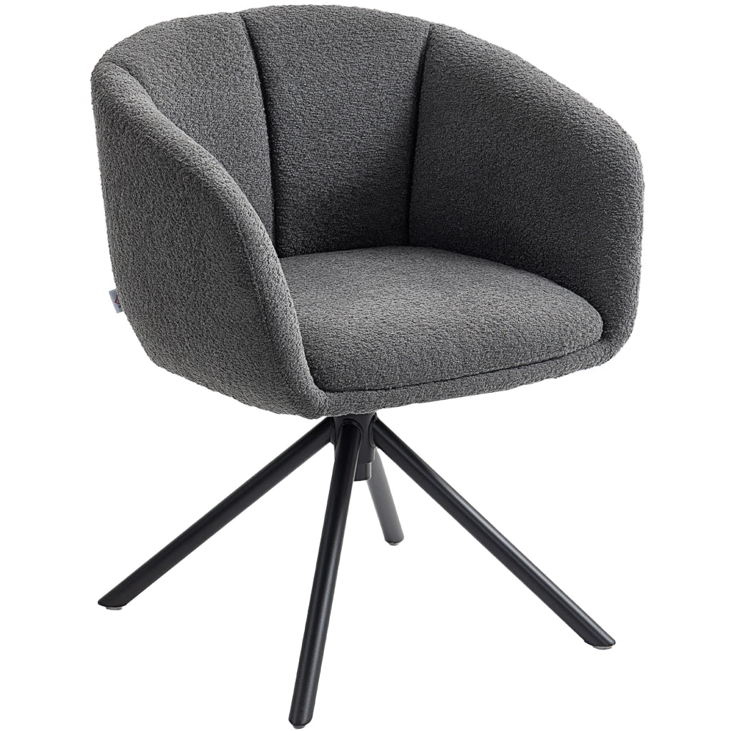Poltrona ¨C Minimal ¨C Grigio Scuro Tessuto Girevole