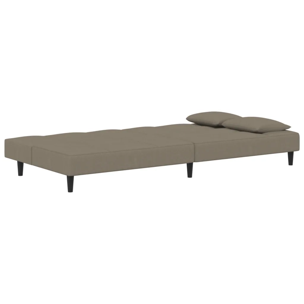 Divano letto | Sof¨¤ letto | Letto singolo a 2 Posti con 2 Cuscini Grigio Chiaro in Velluto