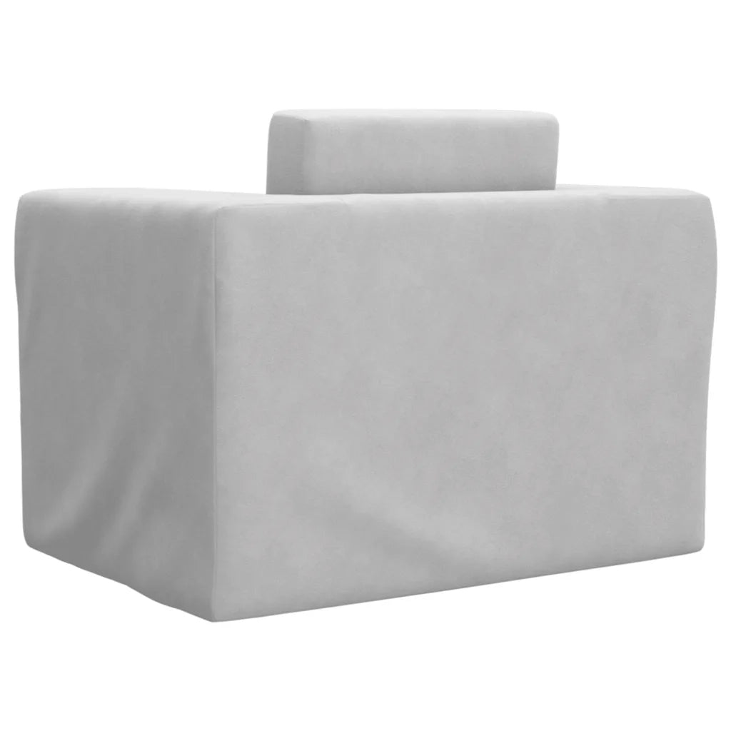 Divano per Bambini Grigio Chiaro in Morbido Peluche 4104803