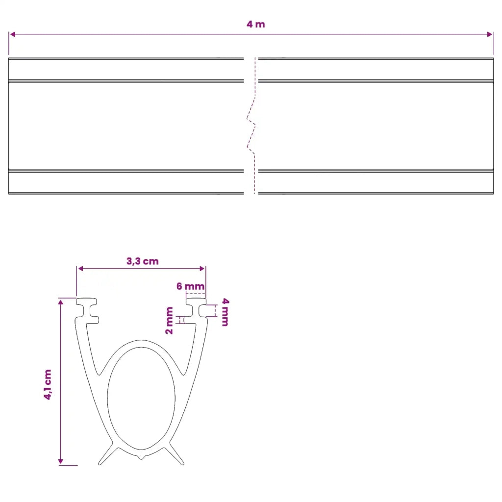 Sigillo Porta Garage Nero 41 x 33 mm 4 m PVC 42038295