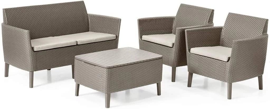 SALOTTO SALEMO 4 PZ C/CUSCINI CAPPUCCINO- KETER- 1,0 confezione