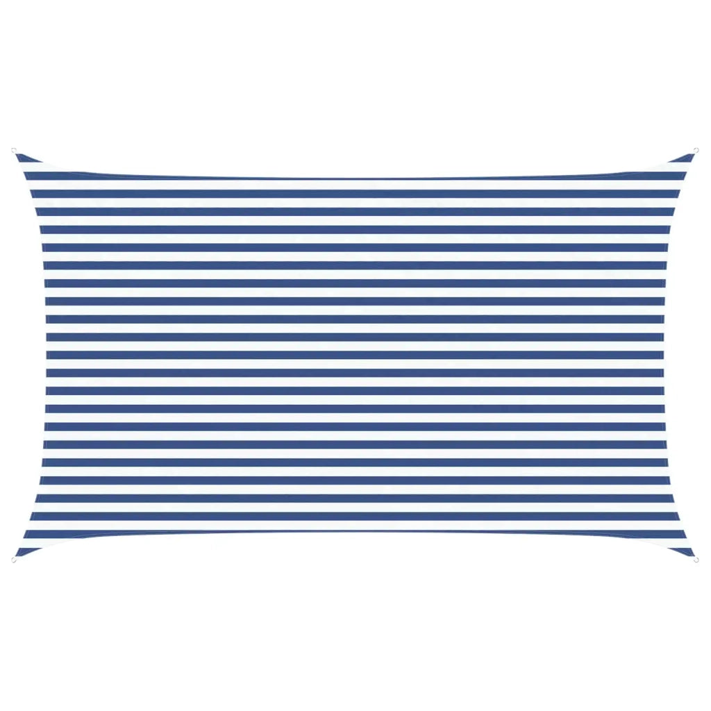 Vela Parasole | Telo Ombra | Vela da ombra solare Blu e Bianco 5 x 3 m