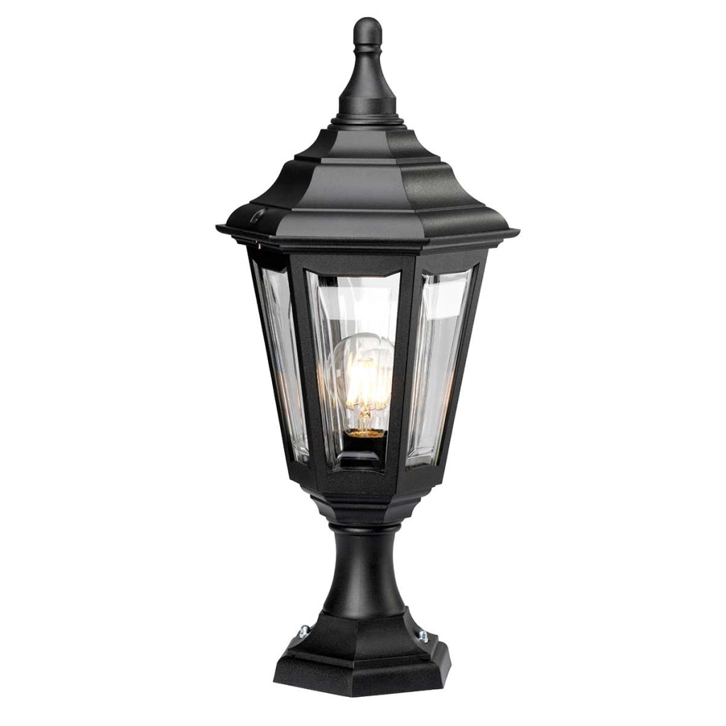 Lampada esterna a colonna nera E27 60W Kinsale Elstead