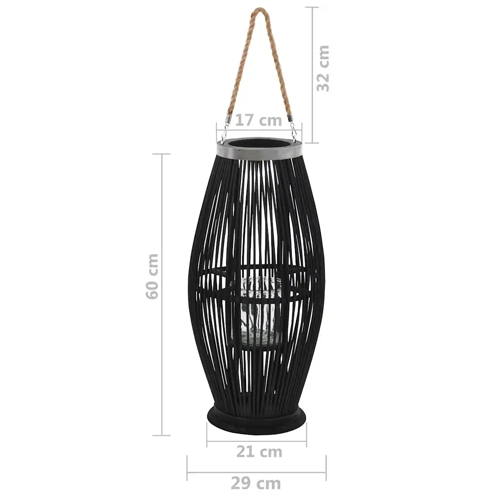 Supporto per Lanterna a Sospensione in Bamb¨´ 60 cm Nero CFW1985485