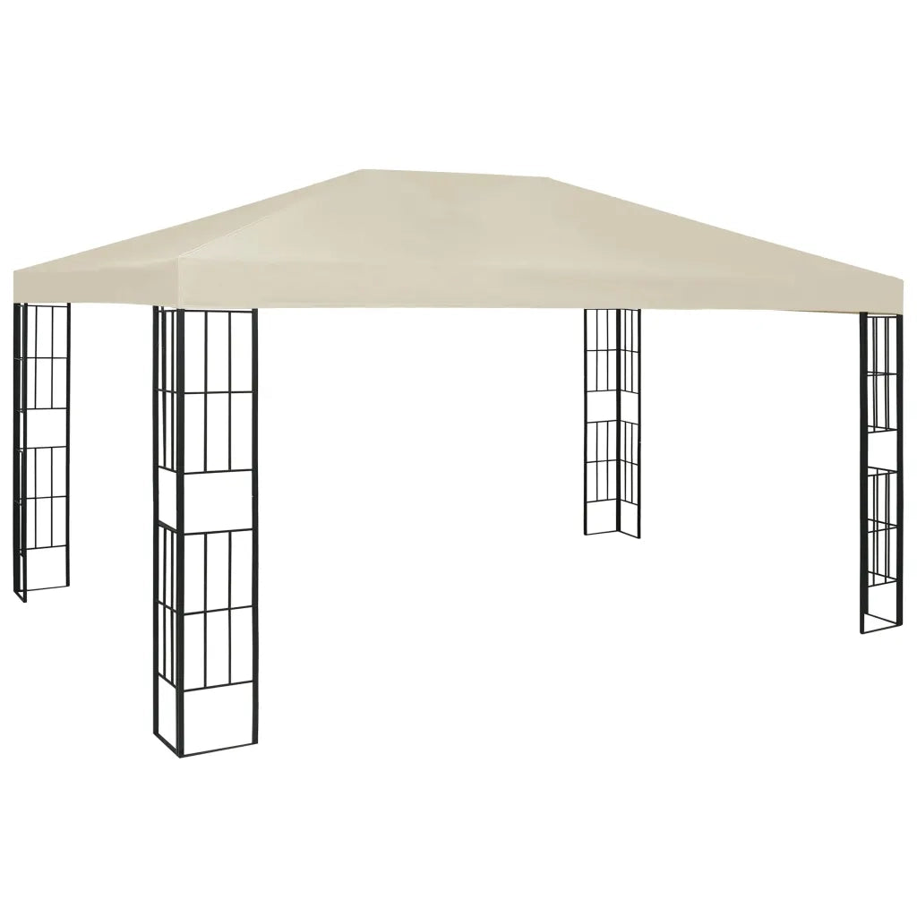 Gazebo | Pergolato con Stringa di Luci LED 3x4 m Crema