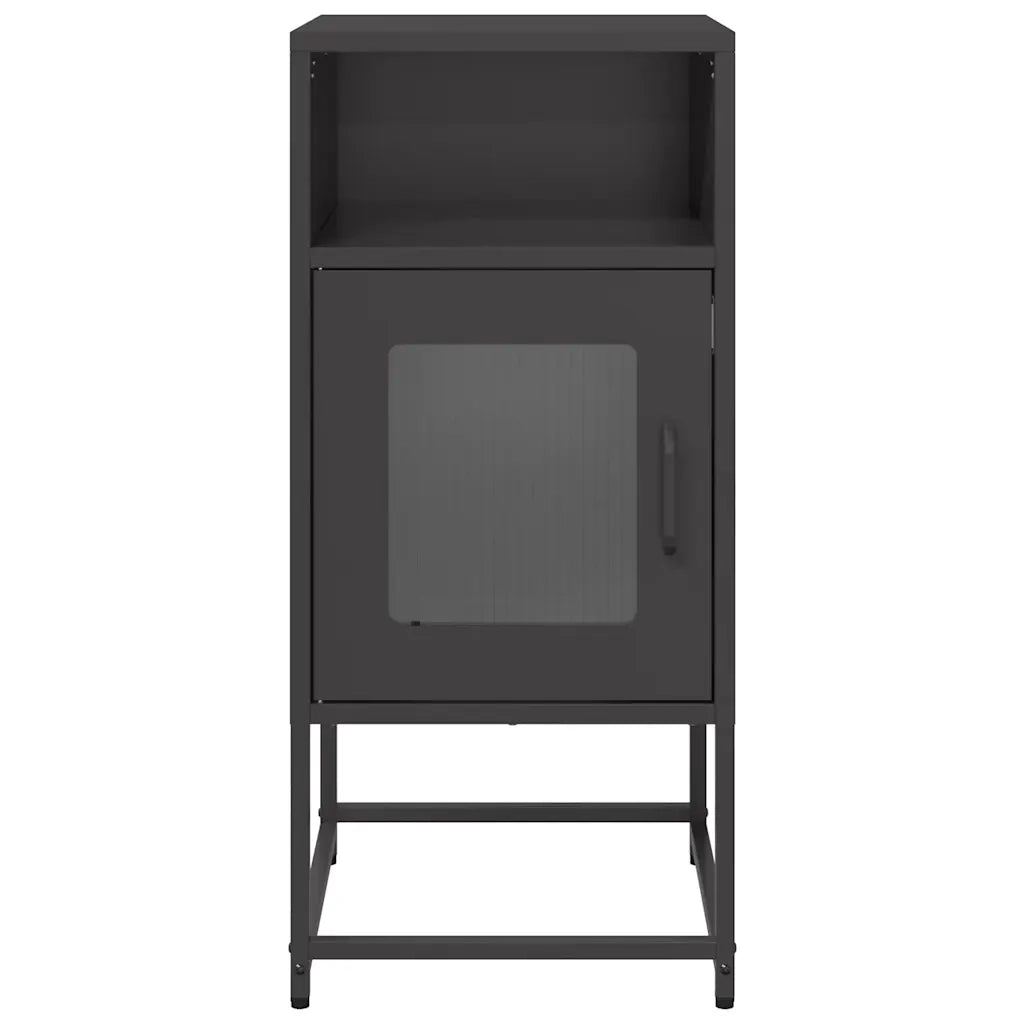 Comodino Nero 36x39x78 cm in Acciaio Laminato a Freddo 853410