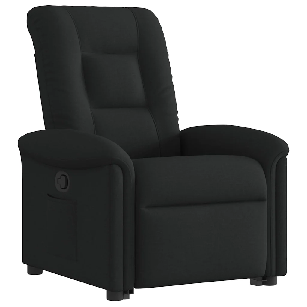 Poltrona Alzapersona Reclinabile Nera in Tessuto 3303256