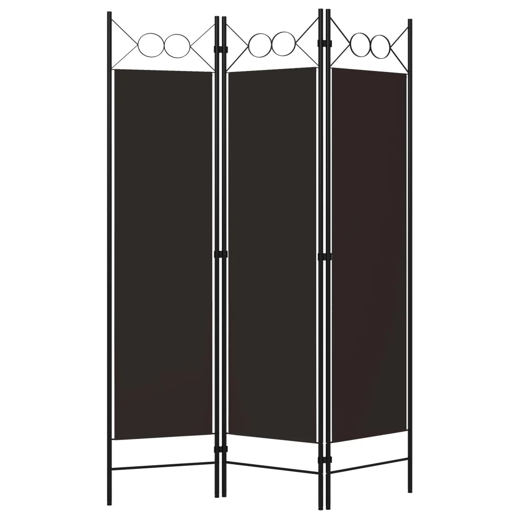 Divisorio Ambienti | Divider per stanze | Paravento a 3 Pannelli Marrone 120x180 cm