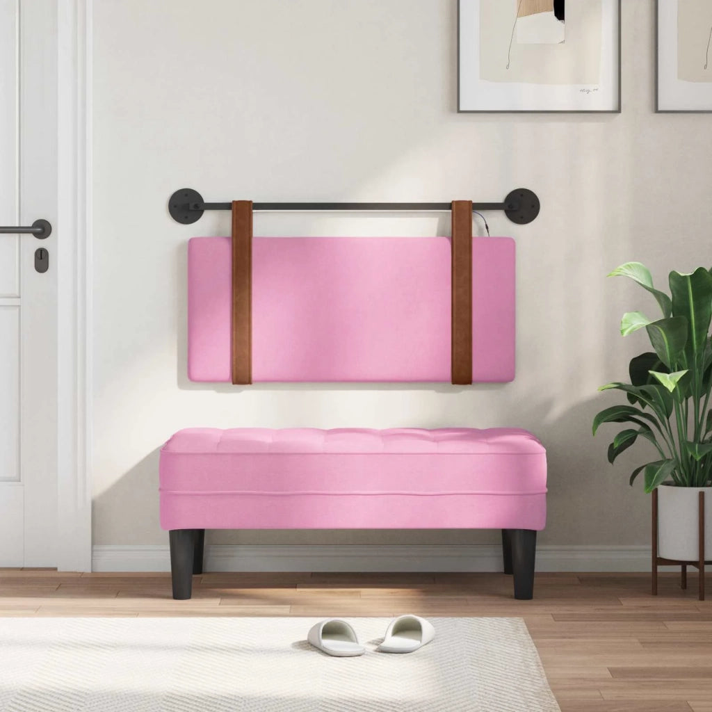 Testiera sospesa Con luce LED Rosa PU Antico 3423844