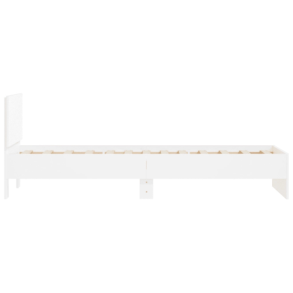 Giroletto con Testiera Bianco 75x190 cm in Legno Multistrato 838659