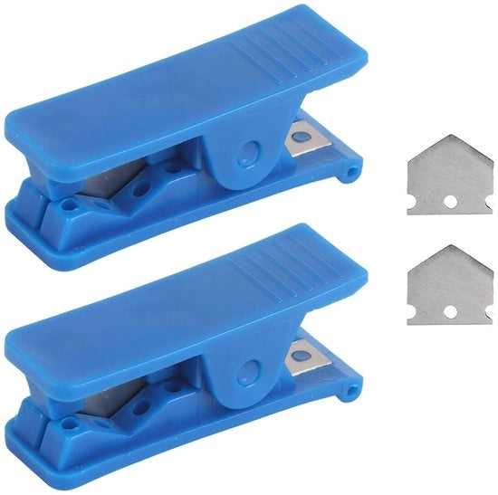 Set di tagliatrici tubi professionale - 2 pezzi tagliatrici a molla - tagliatrici tubi PVC/PU/plastica - tagliatrici tubi con riserva - ABS/metallo - prevenzione di perdite di olio