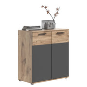 Buffet 2 porte – Grigio antracite e quercia chiara – SELMA