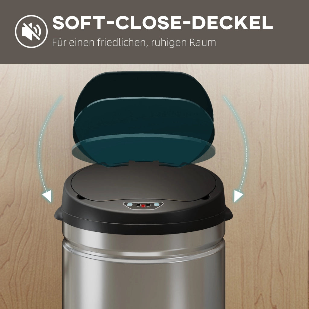 Pattumiera con sensore 42L ¨C Xylo ¨C acciaio inox chiusura soft-close