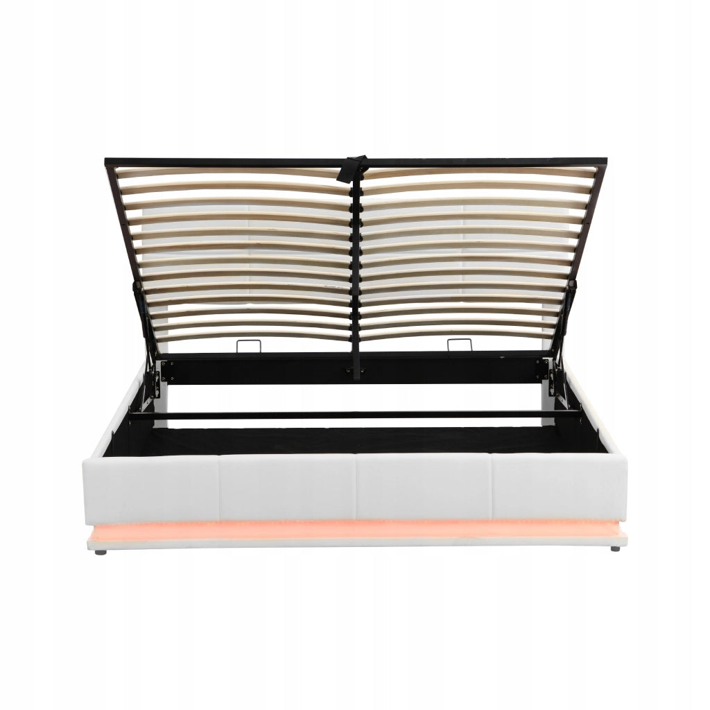 Letto imbottito - Xylo - 180x200 - LED idraulico bianco