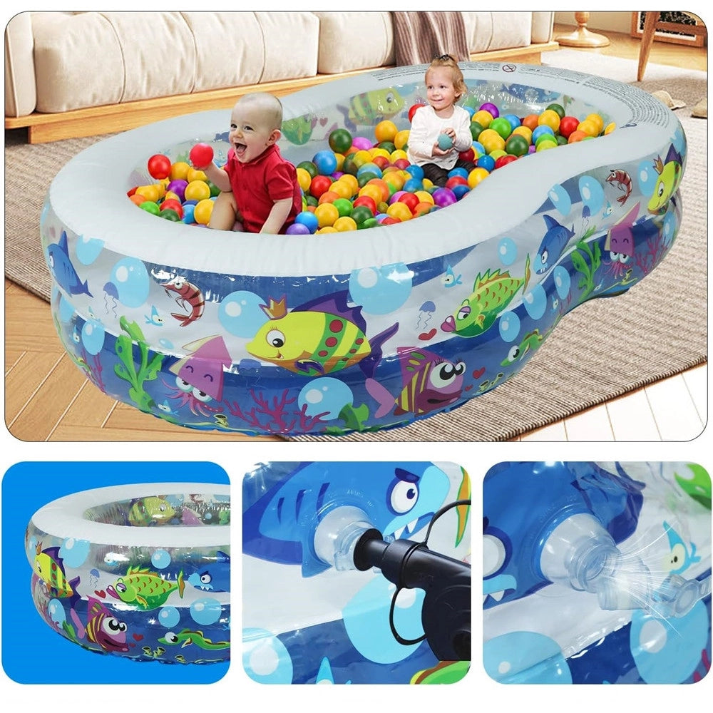 Trade Shop - Piscina Gonfiabile Per Bambini Giardino Estate Design Vita Marina 175x109x46cm 016089 -