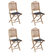Set da Pranzo da Giardino 5 pz Pieghevole con Cuscini in Bambù 3063960