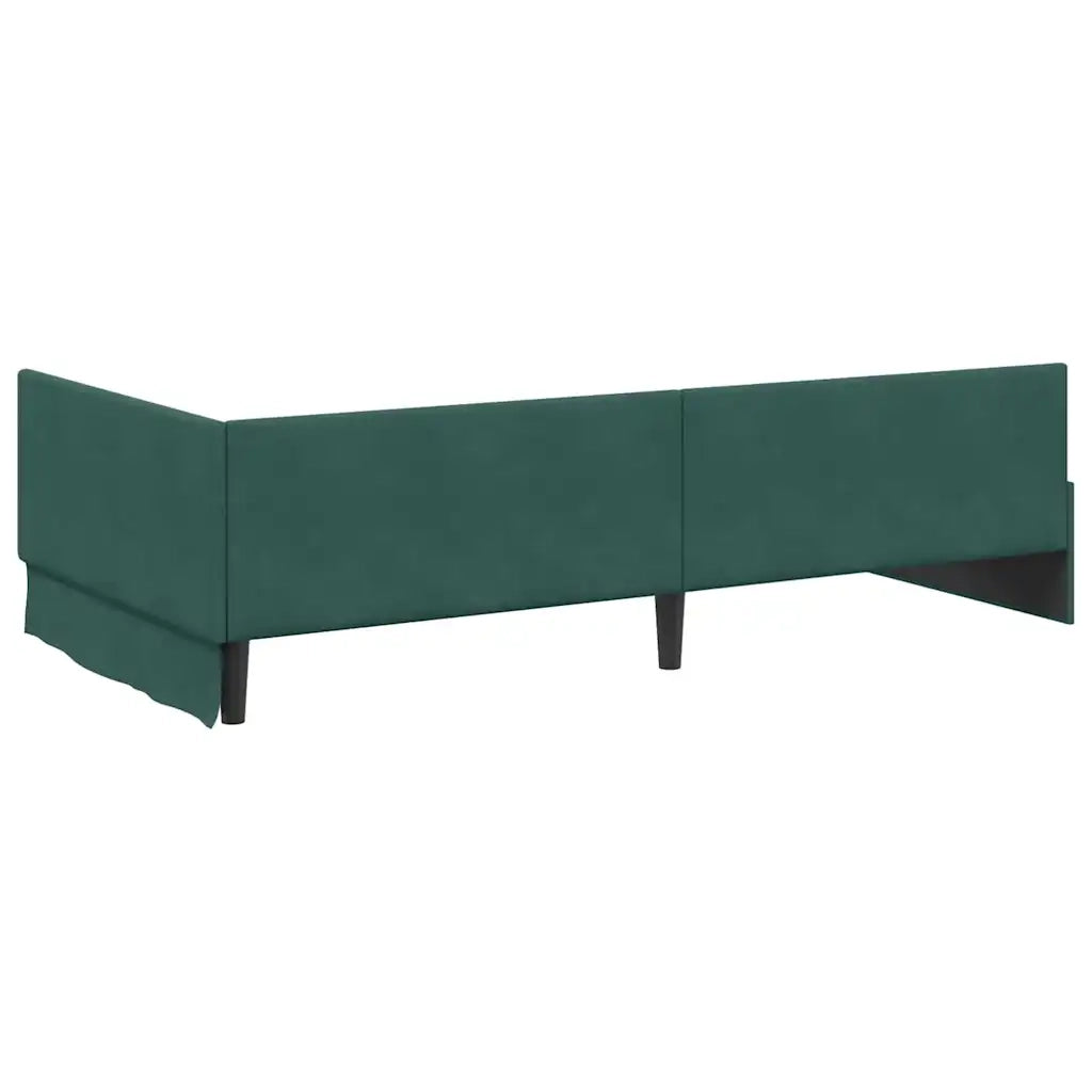 Cornice del letto ad angolo Verde Scuro 100 cm x 200 cm Velluto 42016093