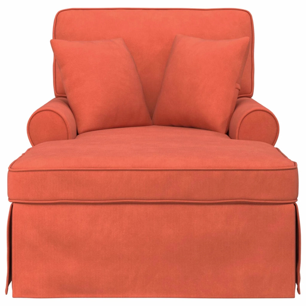 Chaise Longe con Gonna 3 pcs Rosso Arancio Tessuto in Cords 42022953