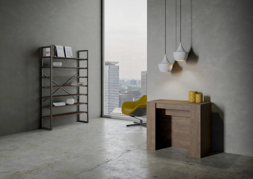 Consolle Allungabile 90-296x48x77 cm in Nobilitato Marrone