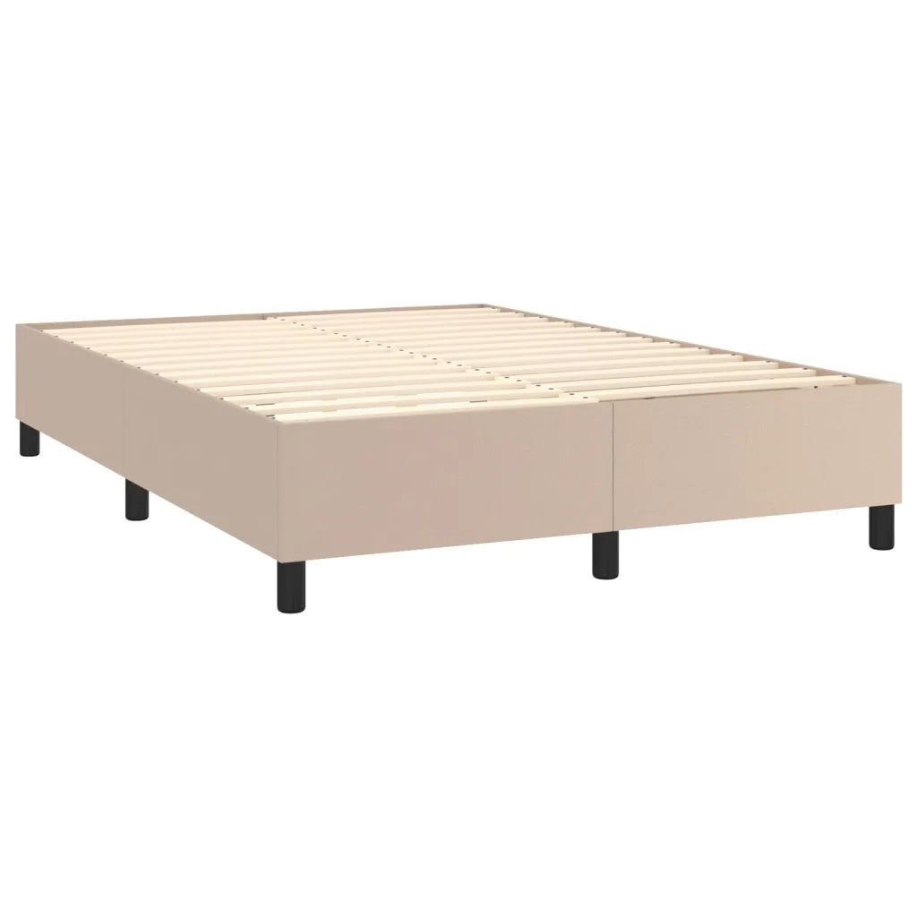 Giroletto Molle Materasso e LED Cappuccino 140x200cm Similpelle