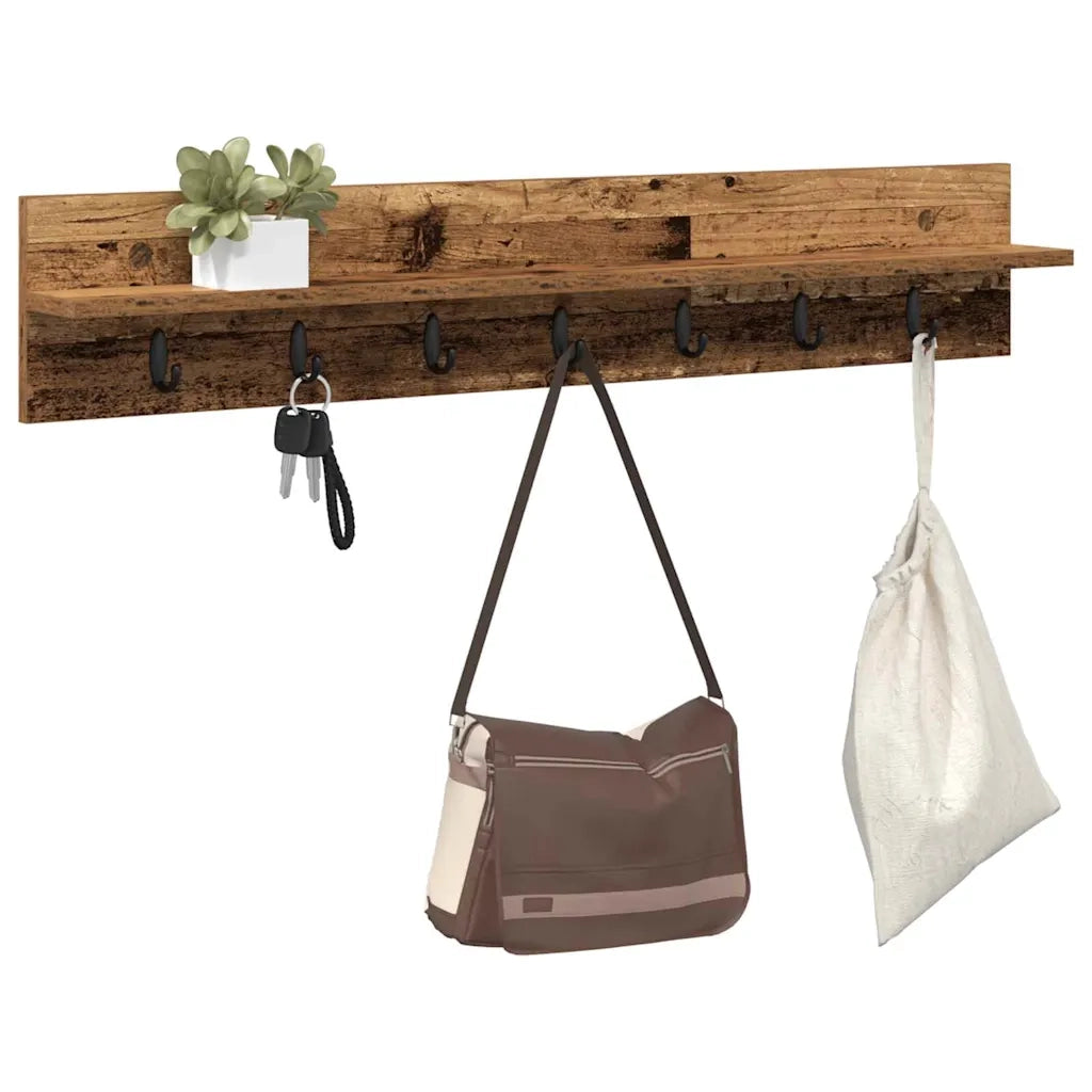 Appendiabiti a muro Legno vecchio 100 x 10.5 x 18 cm 874409