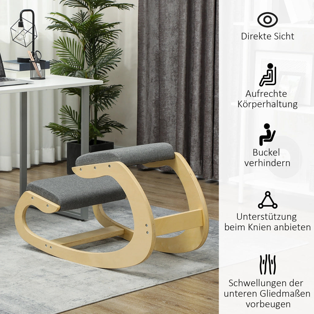 SEDIA GINOCCHIAIO Ergonomica 54,5x85x54 cm Legno Grigio
