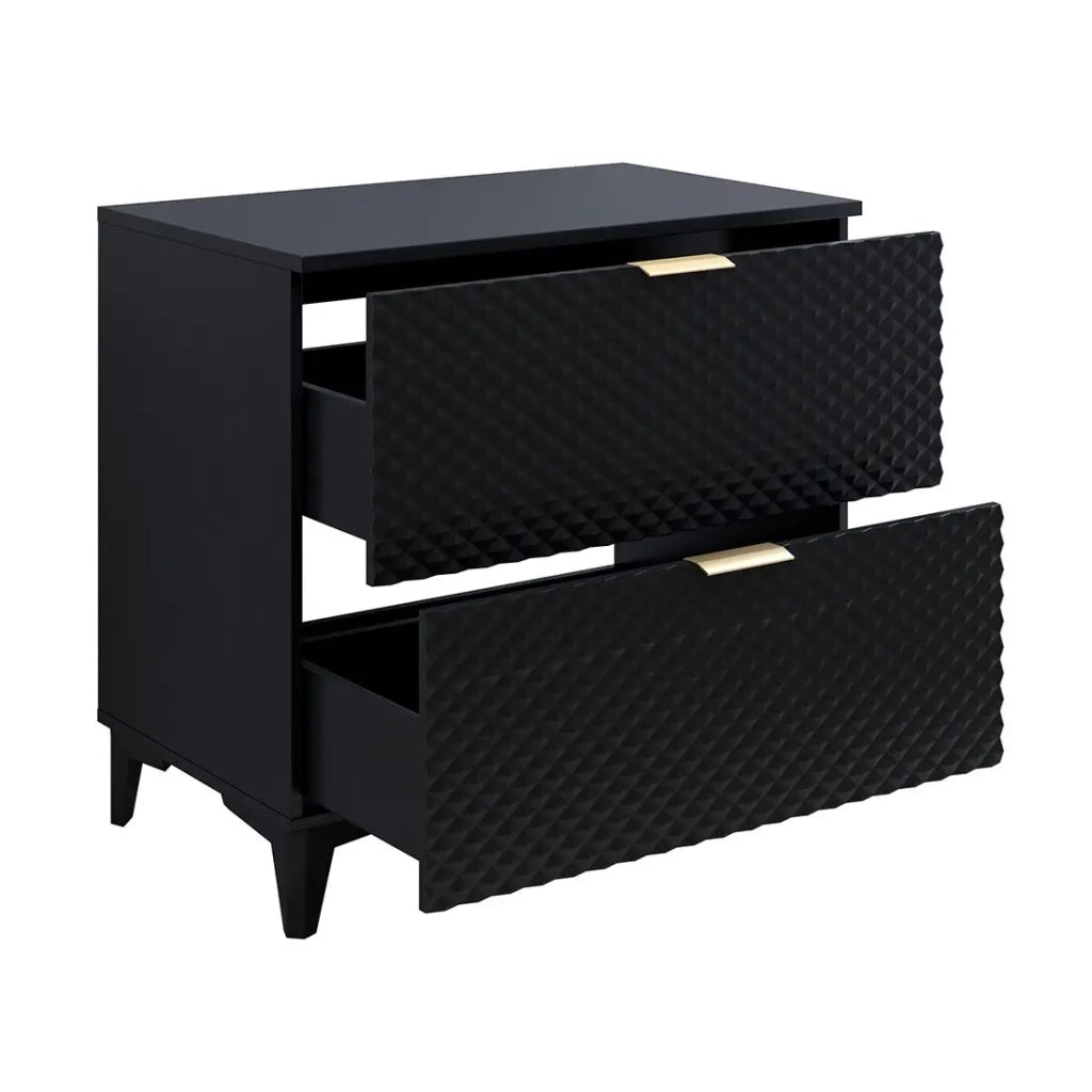 Set di 2 mobili da bagno collezione CHIC color nero e dorato.