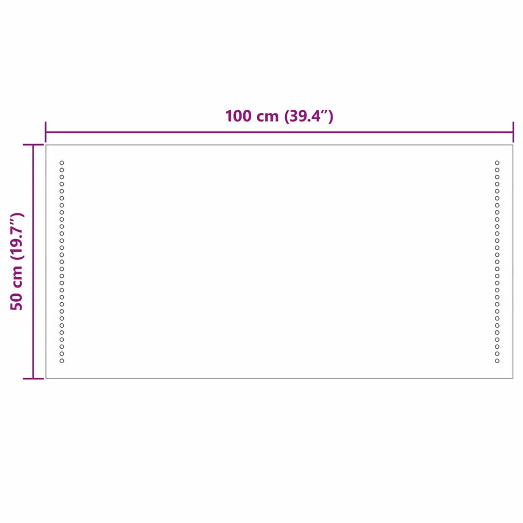 Specchio da bagno LED Trasparente 100 x 50 cm vetro temperato 42045785