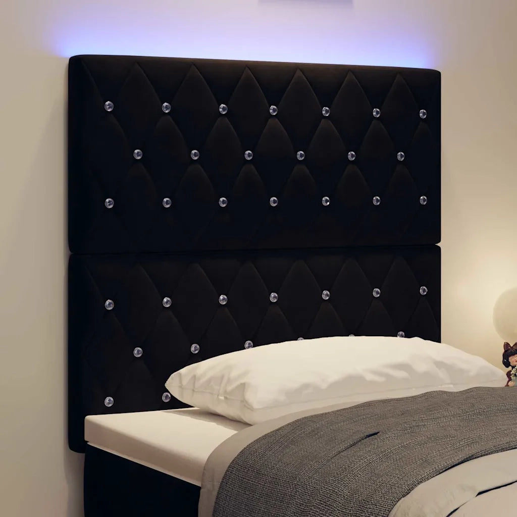 Testiera LED con strisce LED con testiera Nero 100 cm Velluto 3338356