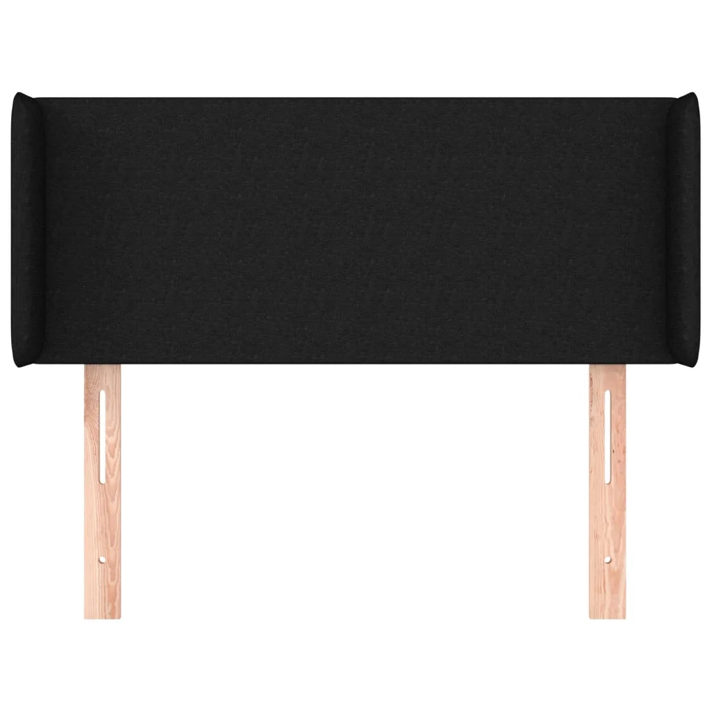 Testiera | Testata ad Orecchio Nera 83x16x78/88 cm in Tessuto