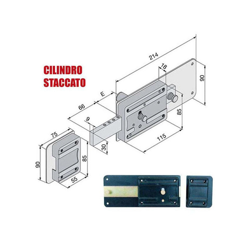 Serratura Ferroglietto 6 Mandate 012.50.80.1 Welka