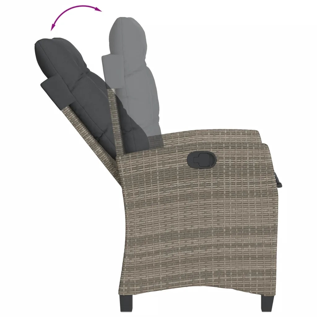 Set da Bistrò 3 pz con Cuscini Grigio in Polyrattan 365227