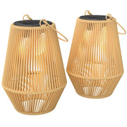Set 2 Farole Solari da Esterno ¨C Minimal ¨C Rattan Marrone IP44