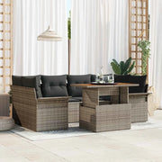 Set Divano da Giardino 7 pcs Grigio Poly Rattan 3358022