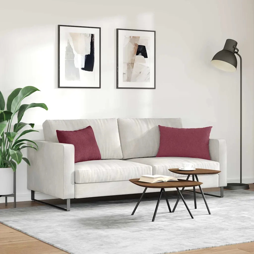 Cuscini da Divano 2 pcs Rosso Vino 60 x 40 cm Tessuto 42013656