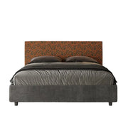 Letto matrimoniale contenitore imbottito 160x210 tessuto Era 4 arancio Arla