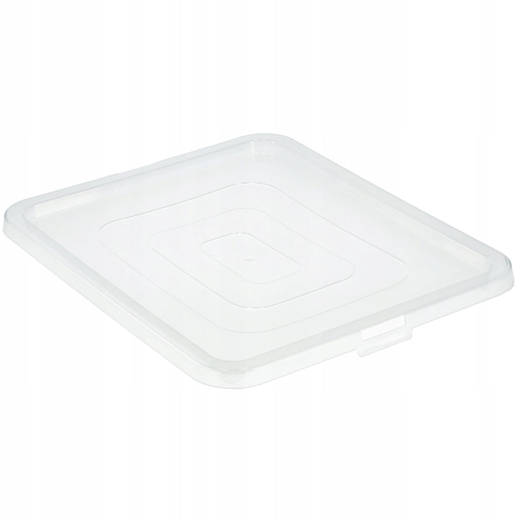 Contenitore in plastica KADAX da 30 litri con coperchio, trasparente e richiudibile, grande scatola