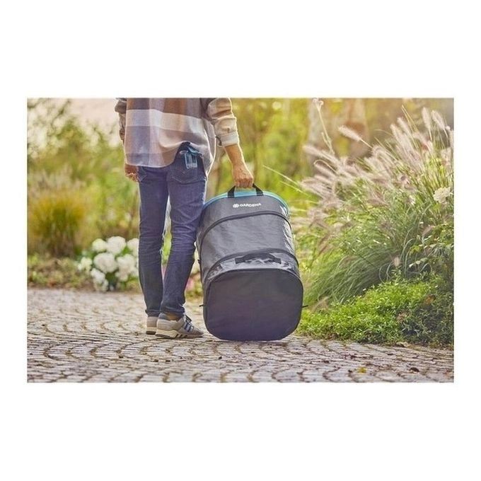 Gardena 11716-20 Sacco per rifiuti da giardino PopUp rettangolare 220 l con altezza regolabile e 4 maniglie colore Grigio Turchese