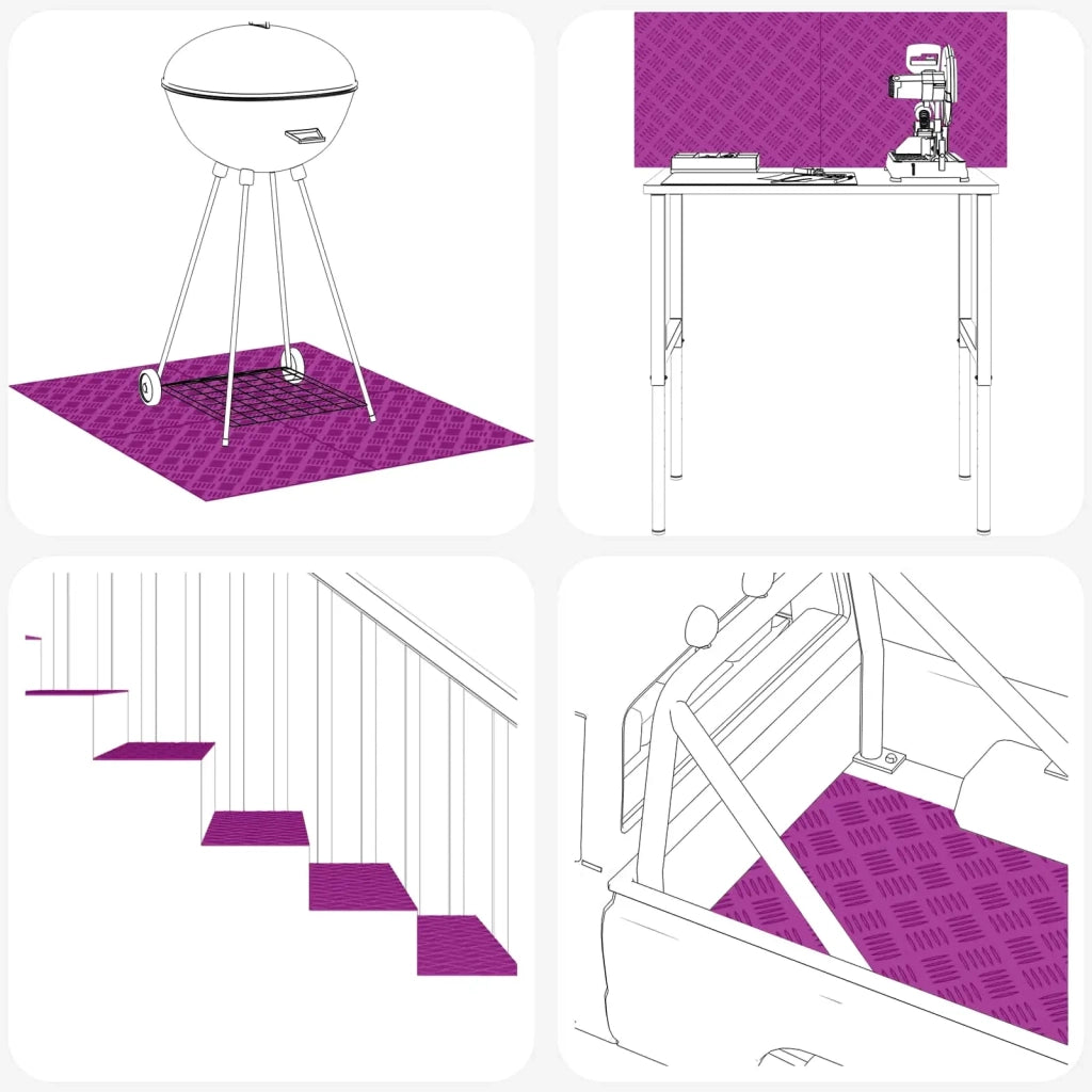 Gradini per Scale 4 pz | Tappetini per scale autoadesivi Argento 50 x 40 cm Alluminio