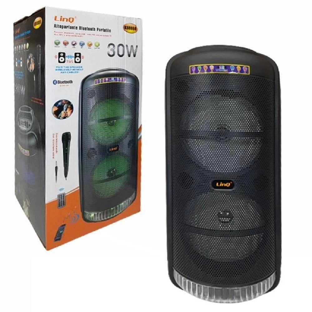 Trade Shop - Altoparlante Speaker Cassa Bluetooth Portatile Kb8808 30w Microfono Telecomando -