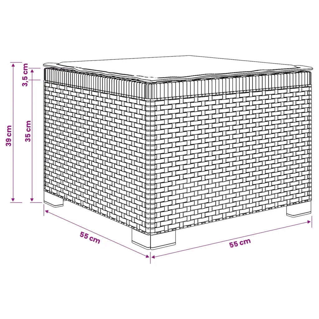 Divano da Giardino a 1 Posto con Cuscino Aspetto Rattan PP 8011774